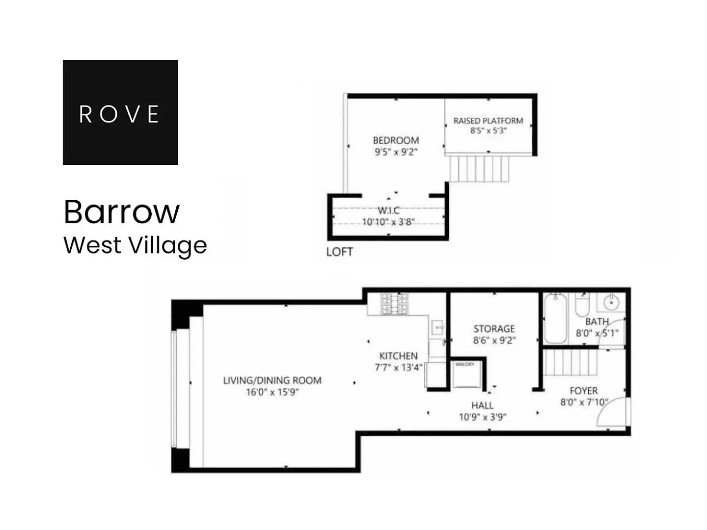 Barrow By Rove Travel 1Br Loft With Shared Roof Lejlighed New York
